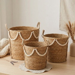 Straw Basket Set 3 Pcs